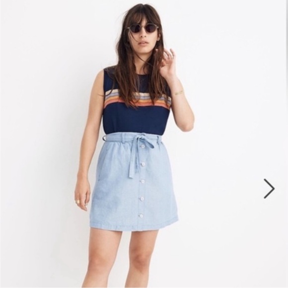 Madewell Chambray Button-Front Mini Skirt - Picture 2 of 8